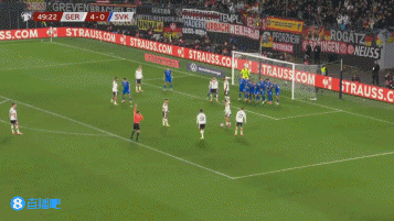 忙中出错！斯洛伐克送禁区内间接任意球，萨内爆射被挡出