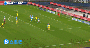 那不勒斯落后,尼亚塞传中,弗雷塞脚后跟进球