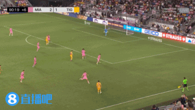这运气迈阿密险些被绝平，对手头球中柱后滚过门线再中远端柱