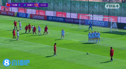 半场-中国U17女足2-0挪威U17女足 陈睿琳任意球破门周欣怡点射
