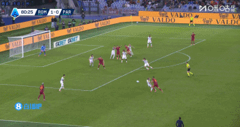 多夫比克破门,随后帕尔马迅速扳回一球,罗马2-1领先