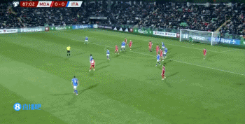 绝杀！曼奇尼头球破门，意大利88分钟1-0领先摩尔多瓦