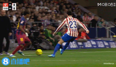  亚马尔边路穿裆过人，后续费尔明禁区内射门前丢失重心打偏