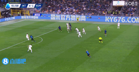  打花了！巴雷拉中路长驱直入，左脚爆射破门，国米5-1领先罗马