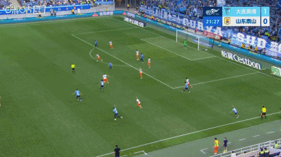英博2-0领先泰山！高准翼禁区内乌龙助攻 马莱莱补射破门完成传射