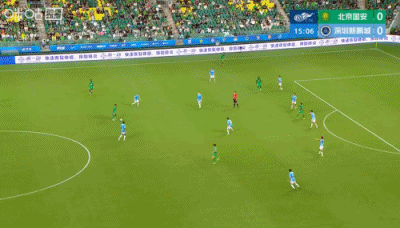 国安1-0领先新鹏城！法比奥争顶中楣，张玉宁补射破门
