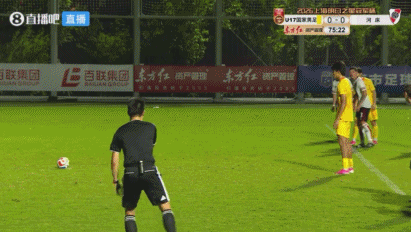 金冠成突入禁区造点，赵松源主罚点球被扑，U17国足仍0-0河床U17